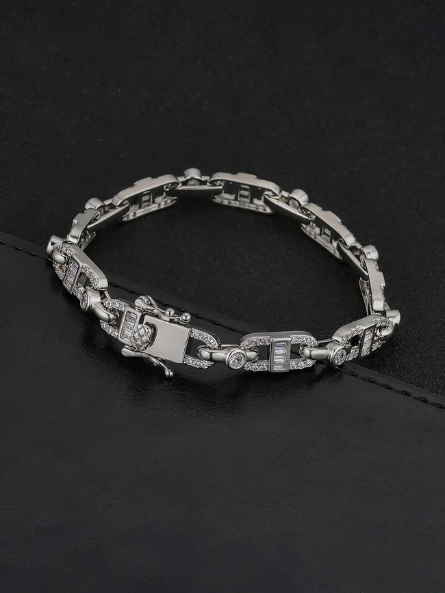 7mm Figure-8 Square CZ Bracelet Hover Image