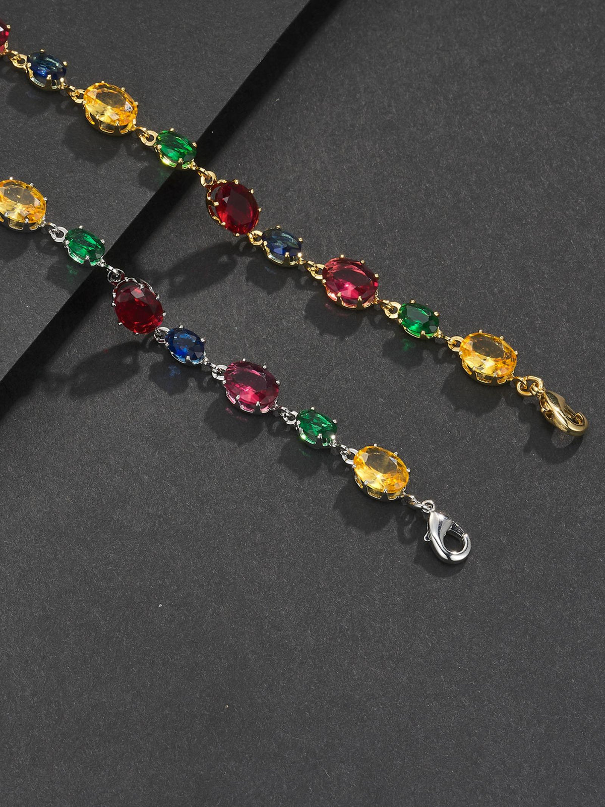 Multicolor Oval Gemstone Bracelet
