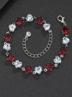 Red Heart CZ Statement Bracelet