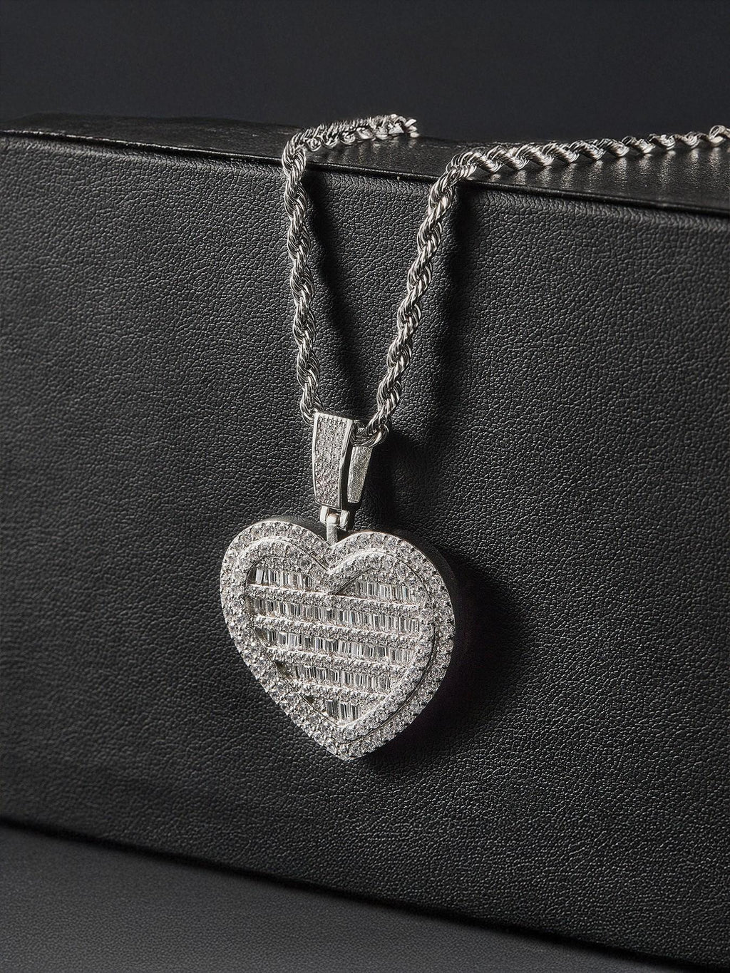 Fully Iced Heart Pendant