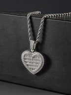 Fully Iced Heart Pendant
