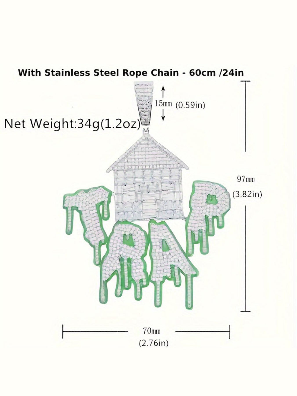 3D Haunted House Pendant