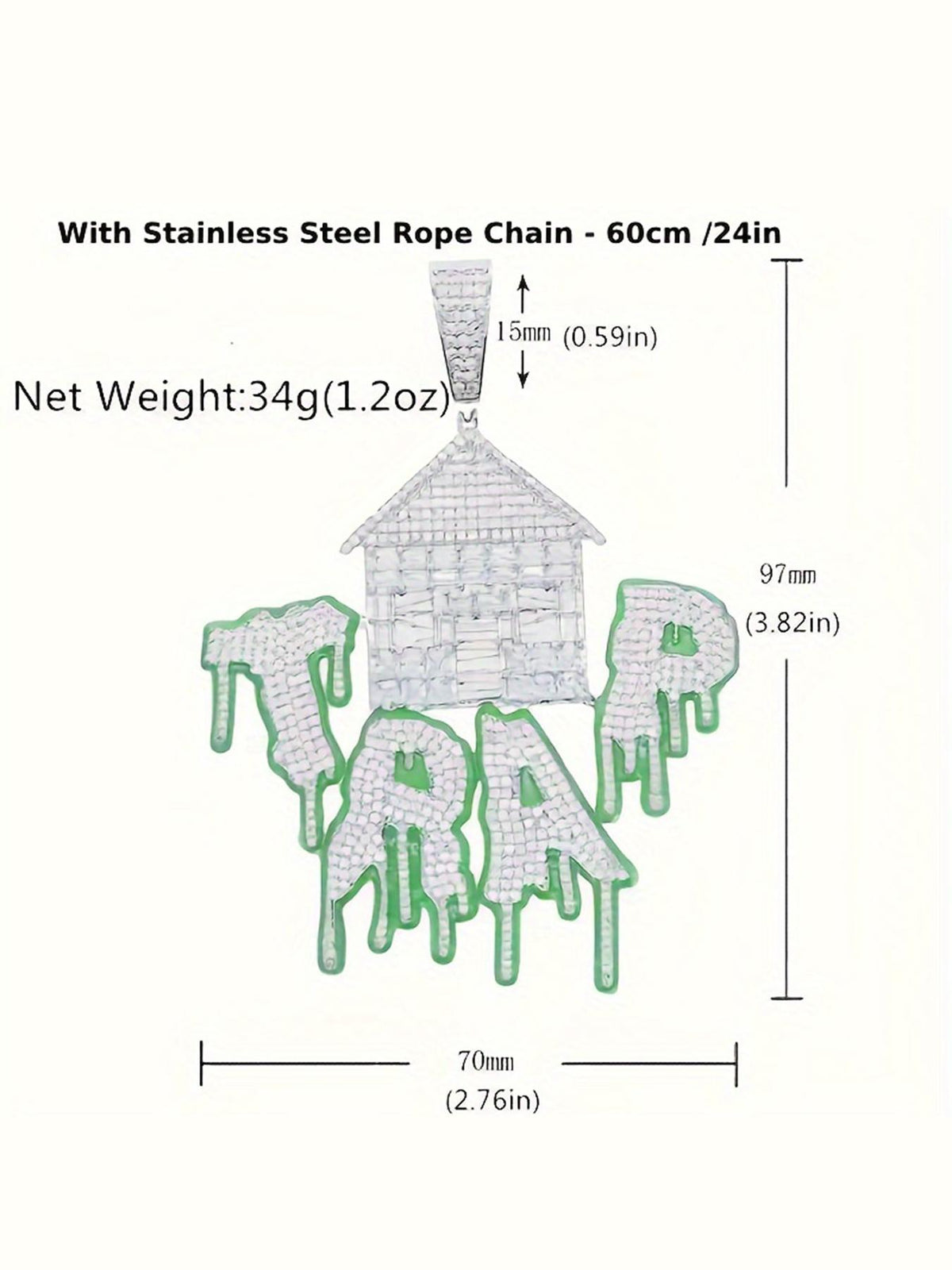 3D Haunted House Pendant