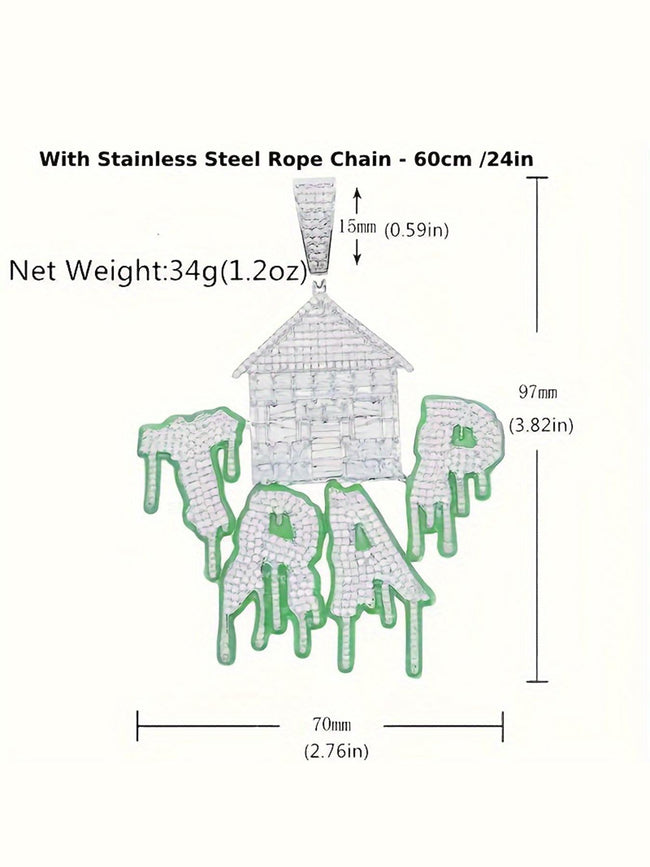 3D Haunted House Pendant Main Image