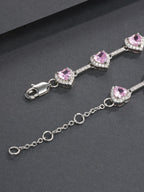 10mm Pink Heart CZ Statement Bracelet