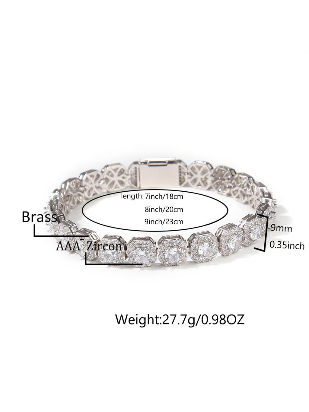9mm Sugar Cube CZ Bracelet