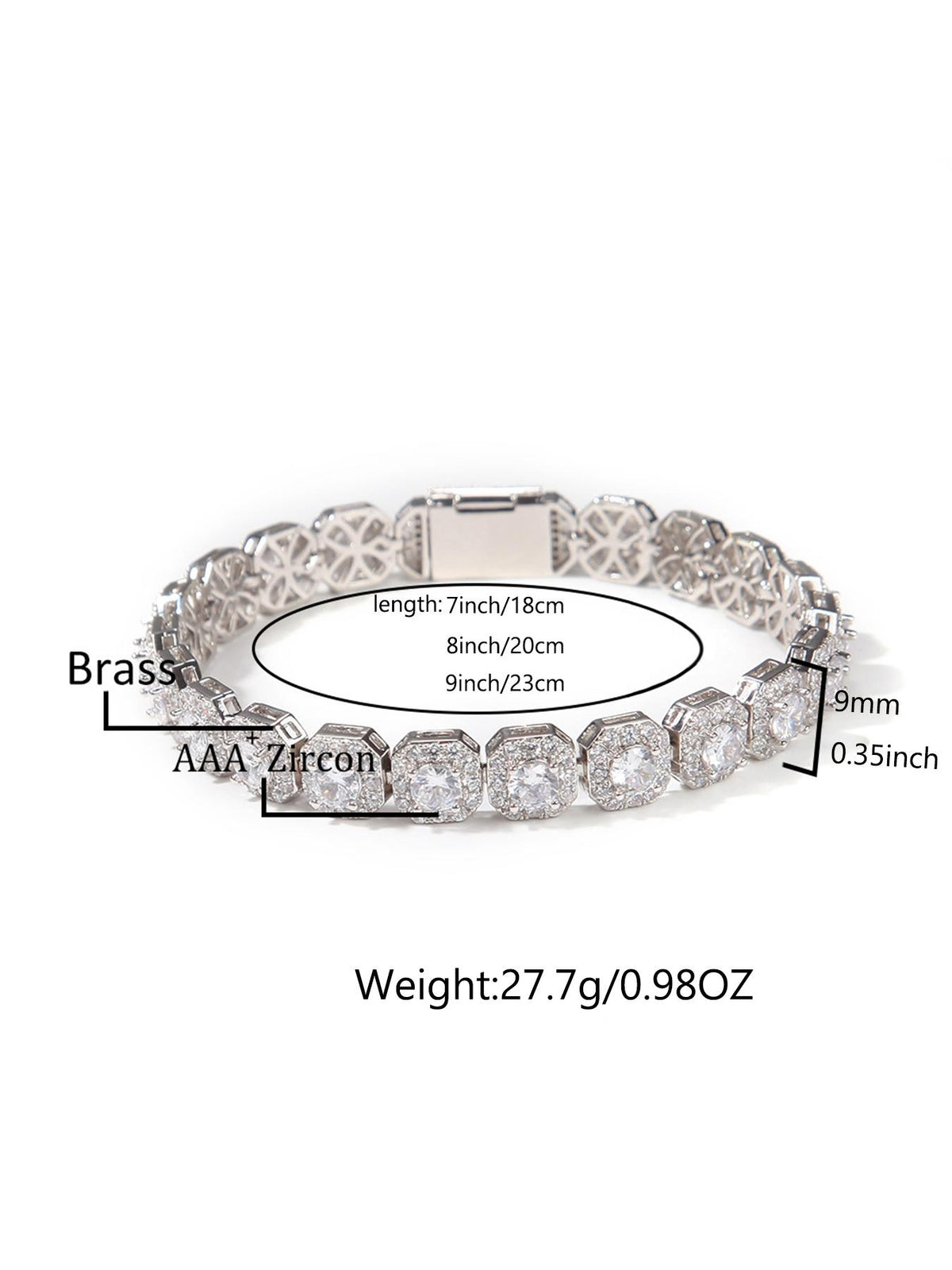 9mm Sugar Cube CZ Bracelet