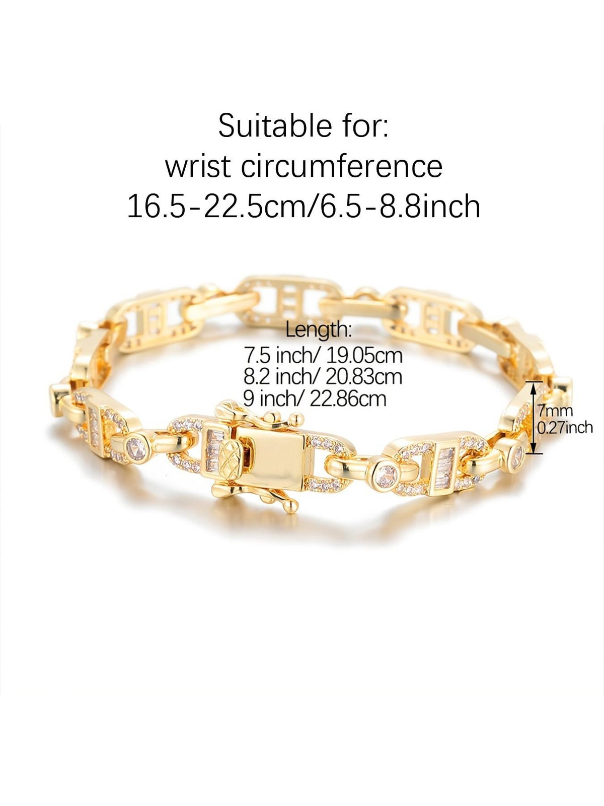 7mm Figure-8 Square CZ Bracelet