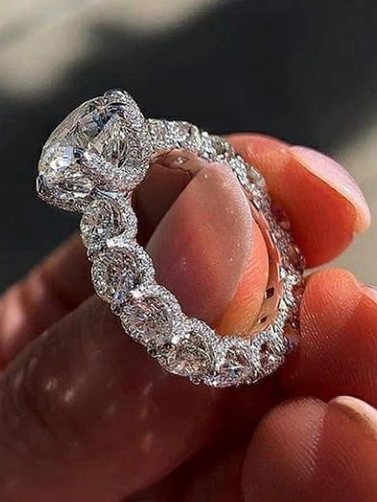 Prong Ice Crown Ring