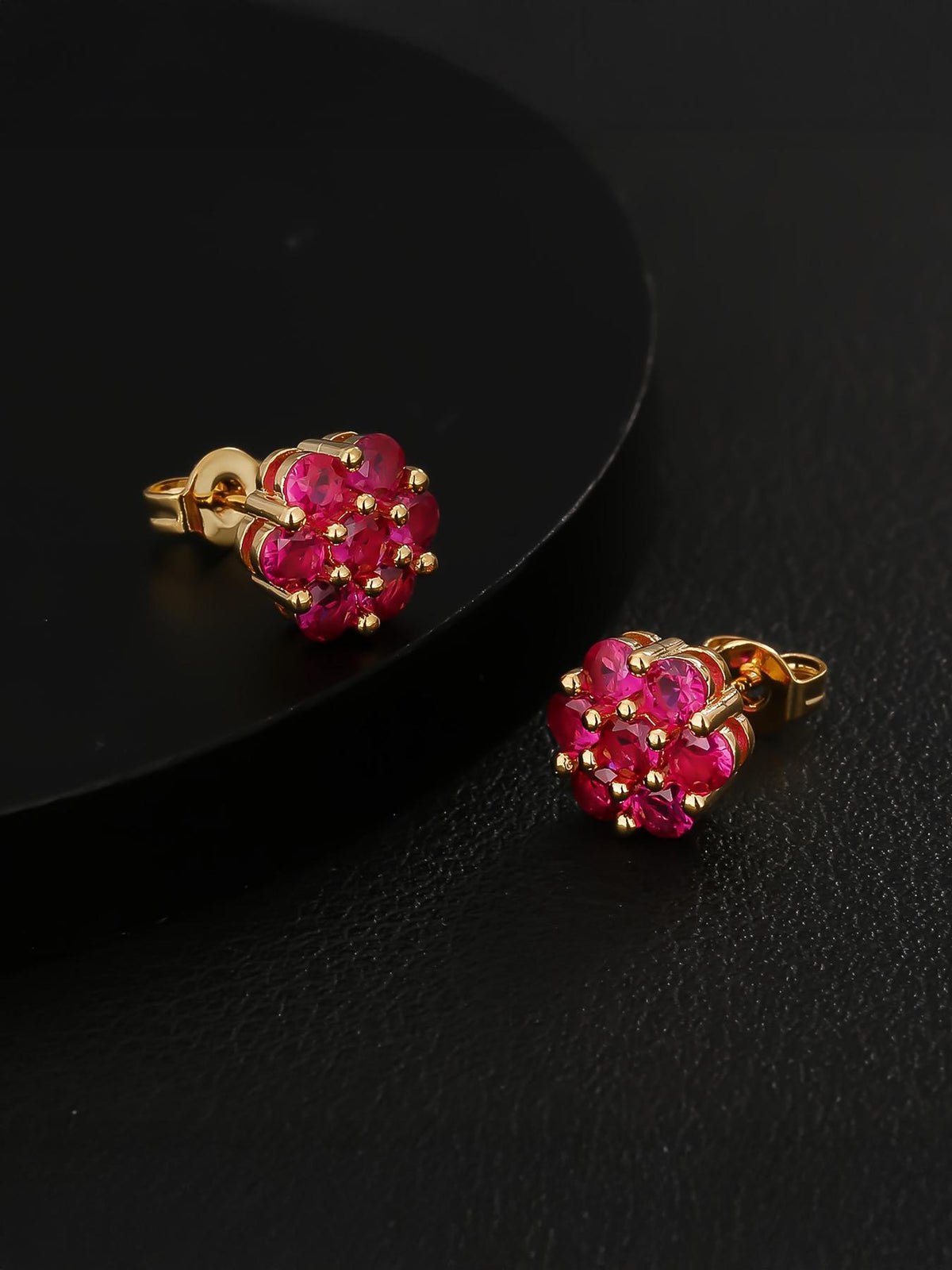 Iced Plum Blossom Stud Earrings
