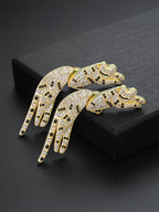 Iced Jumping Cat Stud Earrings