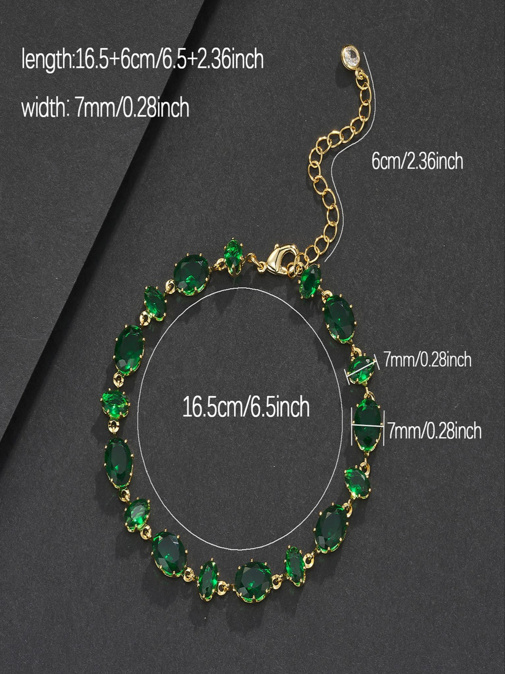 Green Oval Gemstone Bracelet