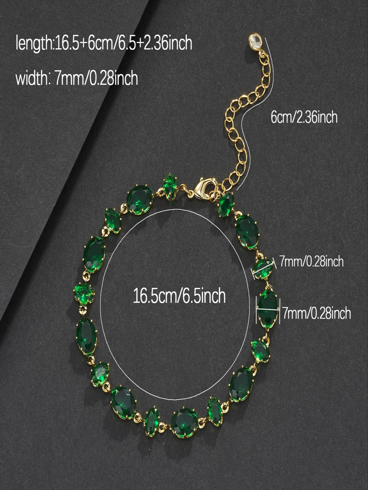 Green Oval Gemstone Bracelet