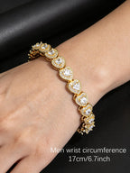 White CZ Heart Tennis Bracelet