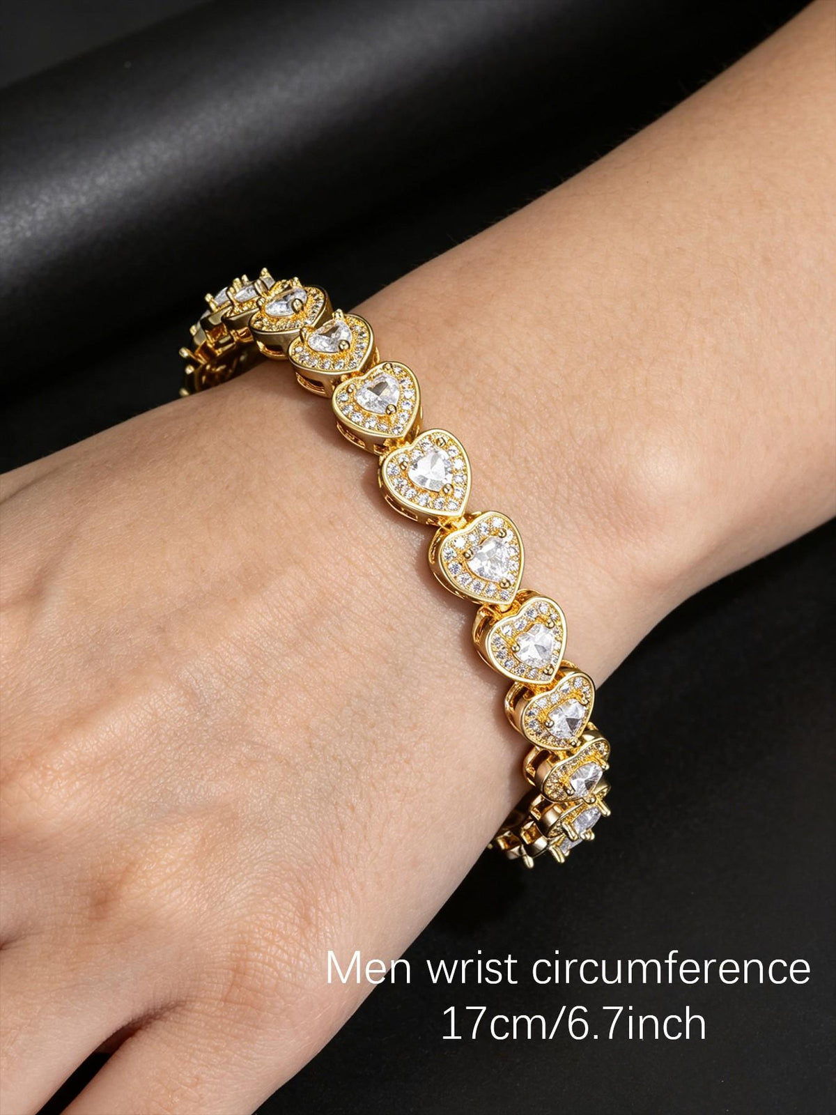 White CZ Heart Tennis Bracelet