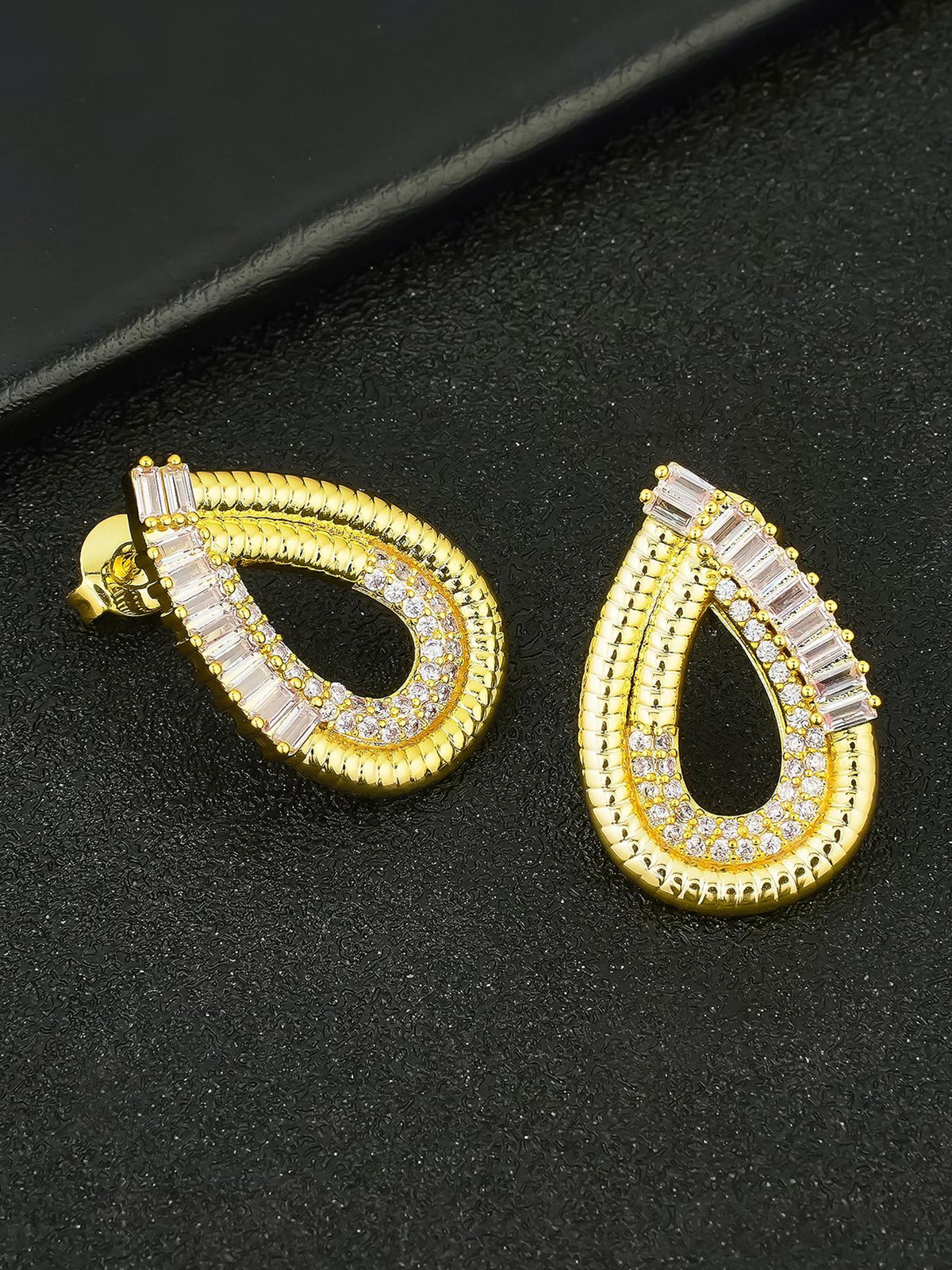 Iced Teardrop Stud Earrings