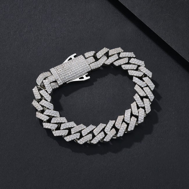 12mm Full-CZ Iced-Out Miami Cuban Bracelet Hover Image