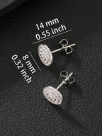 Iced Arc Hoop Earrings