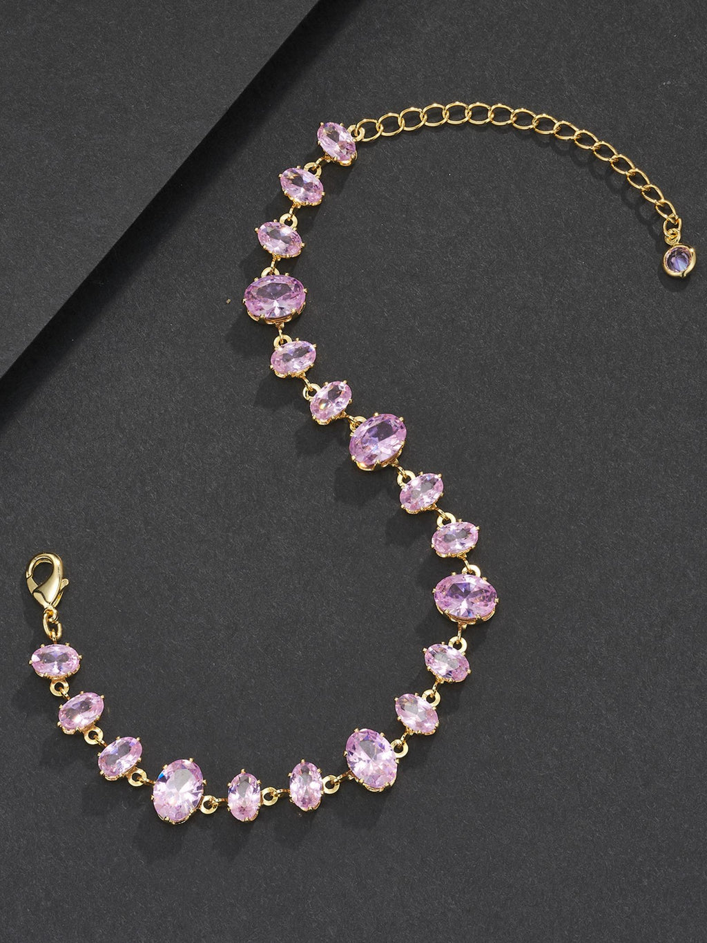 Pink Oval Gemstone Bracelet