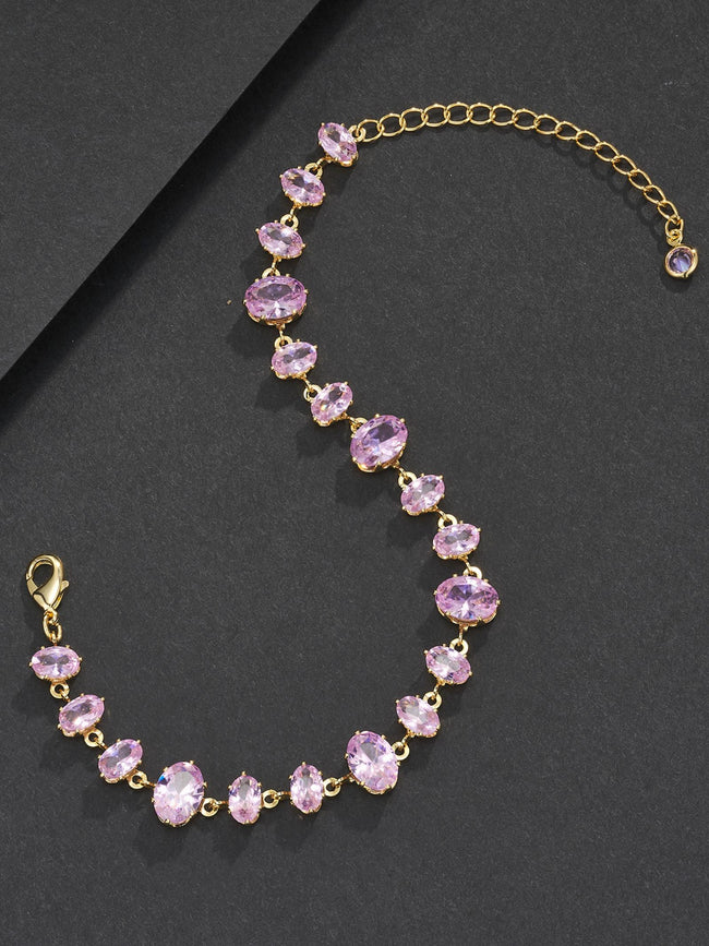 Pink Oval Gemstone Bracelet Main Image