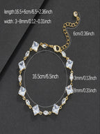 Adjustable Square Couple CZ Bracelet