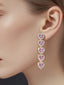 Iced Heart Drop Earrings