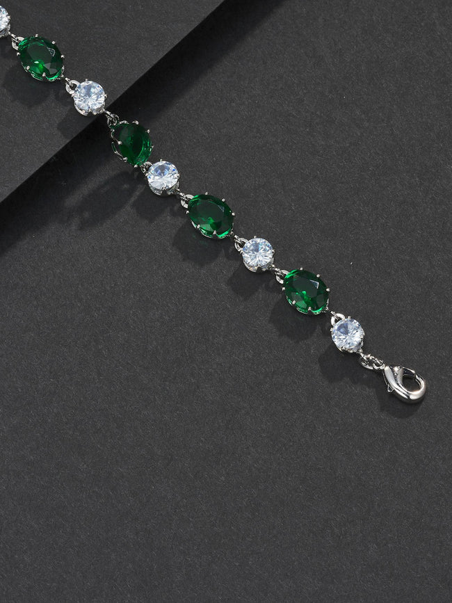Green Oval Gemstone Bracelet Main Image