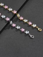 Pink Heart CZ Statement Bracelet