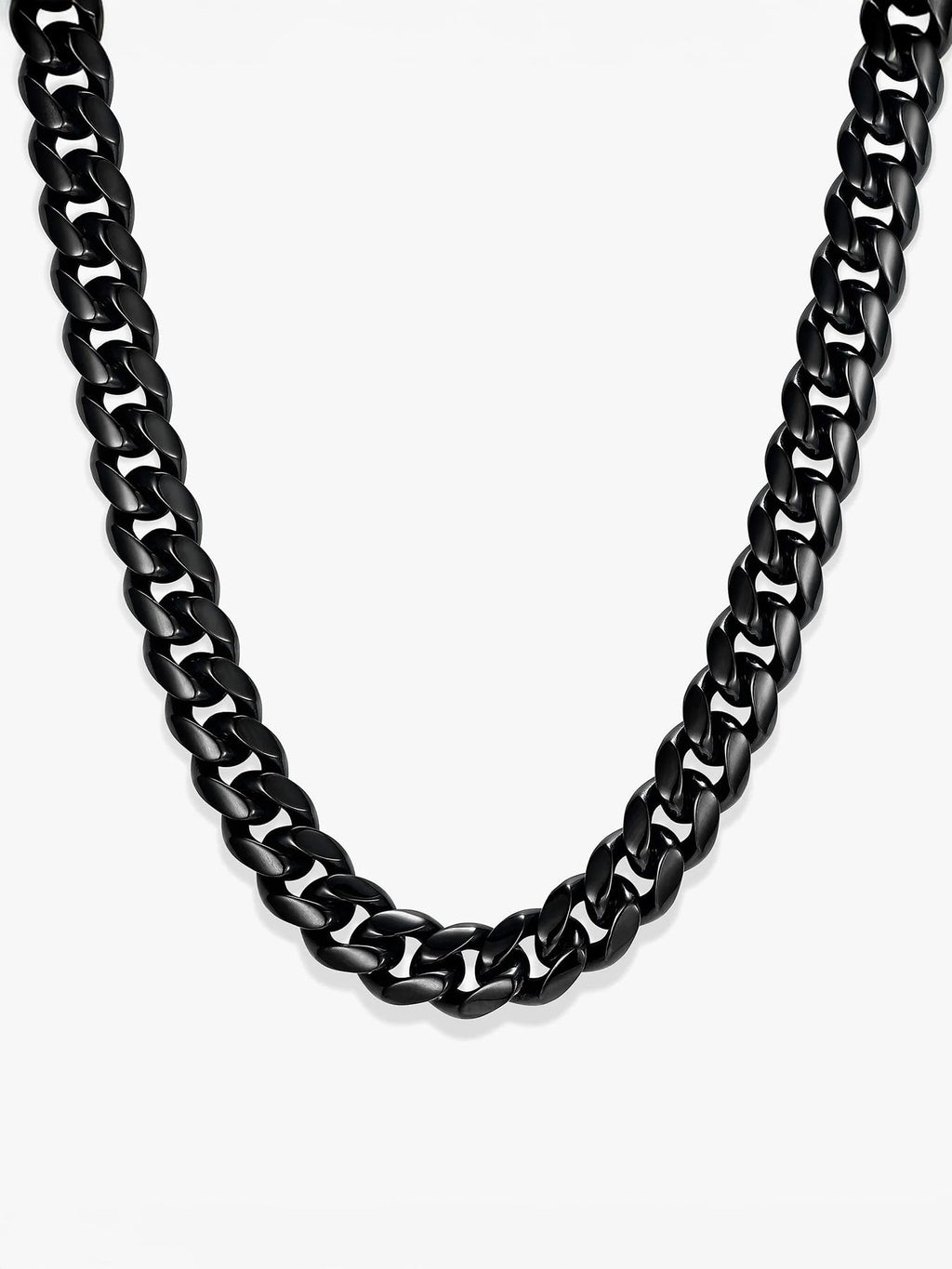 8MM Black Stainless Steel Cuban Link Necklace