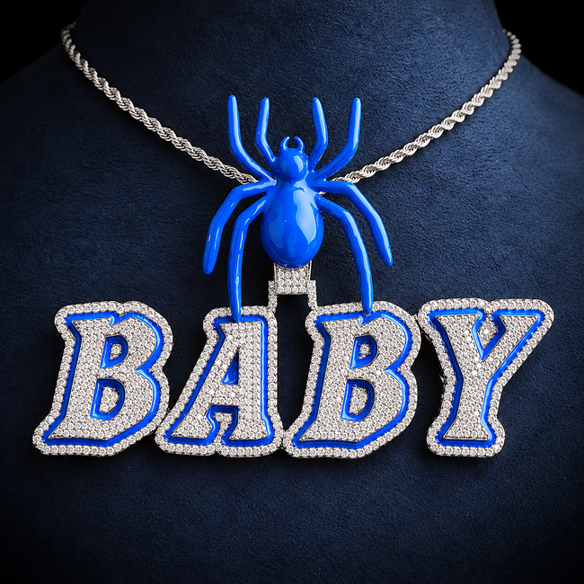 Custom3D Spider Enamel Bubble Name Pendant Hover Image