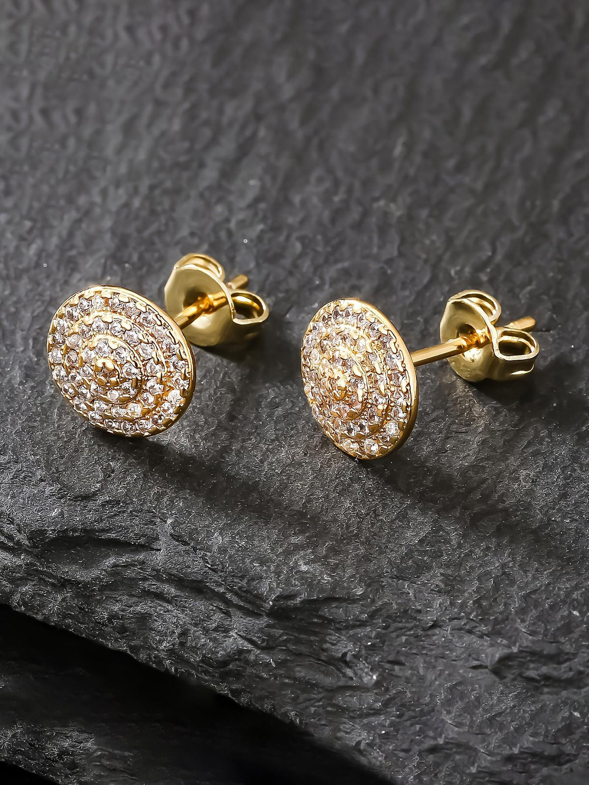 Iced Arc Hoop Earrings