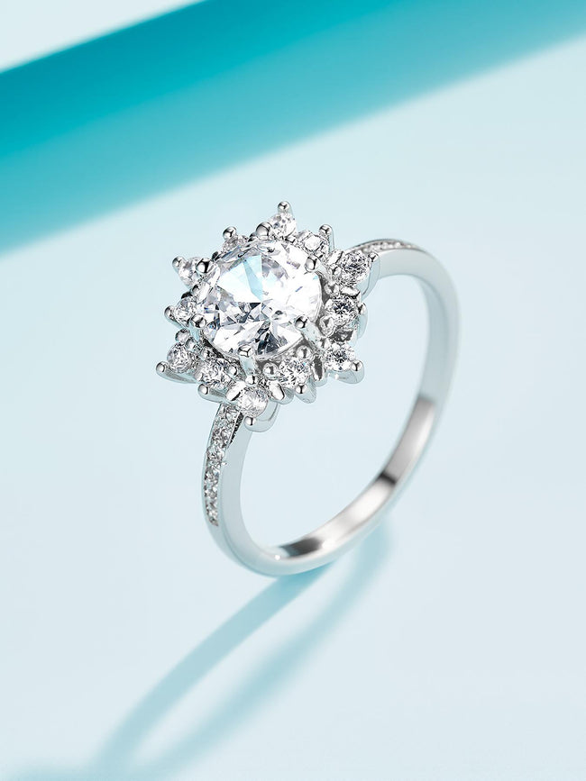 Flower CZ Ring Hover Image