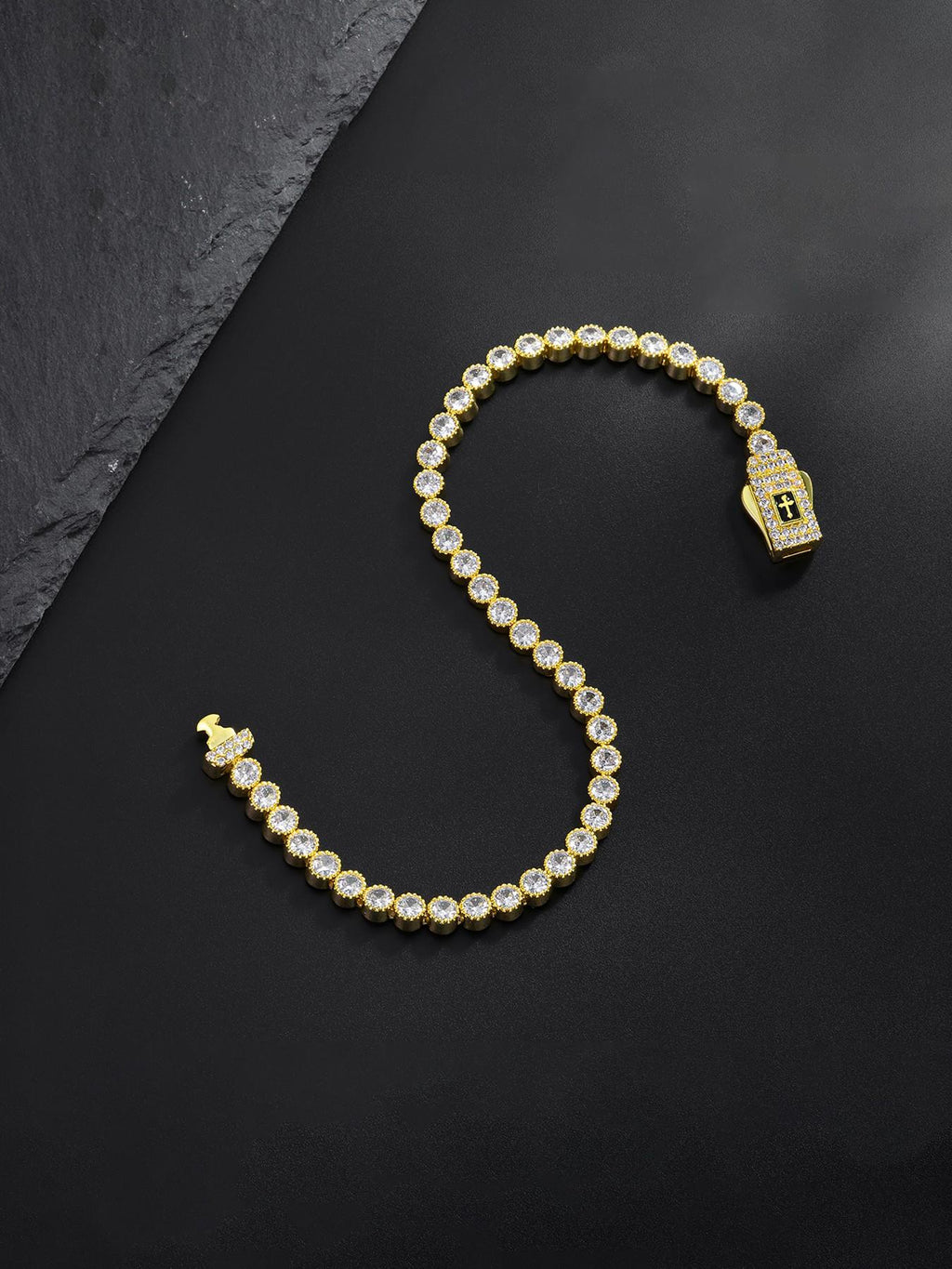 3mm Halo Cross Tennis Bracelet