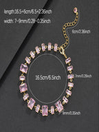 Pink Square Gemstone Bracelet