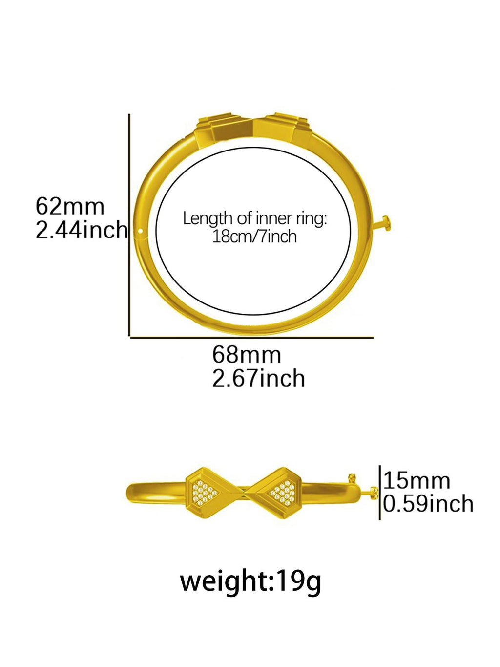 Symmetric Cube Heart CZ Segment Bracelet