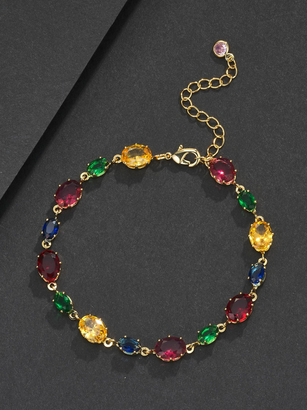 Multicolor Oval Gemstone Bracelet