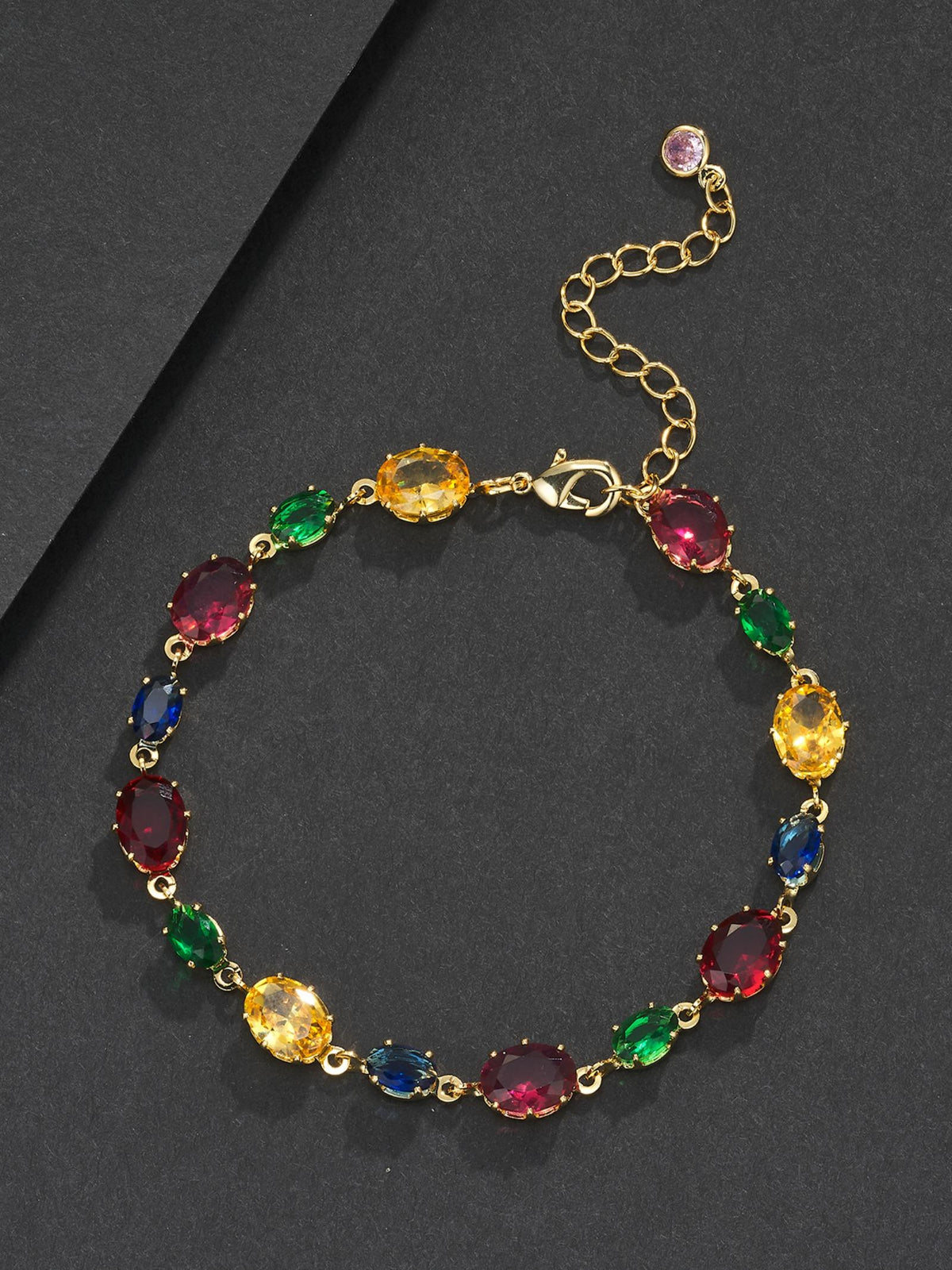 Multicolor Oval Gemstone Bracelet