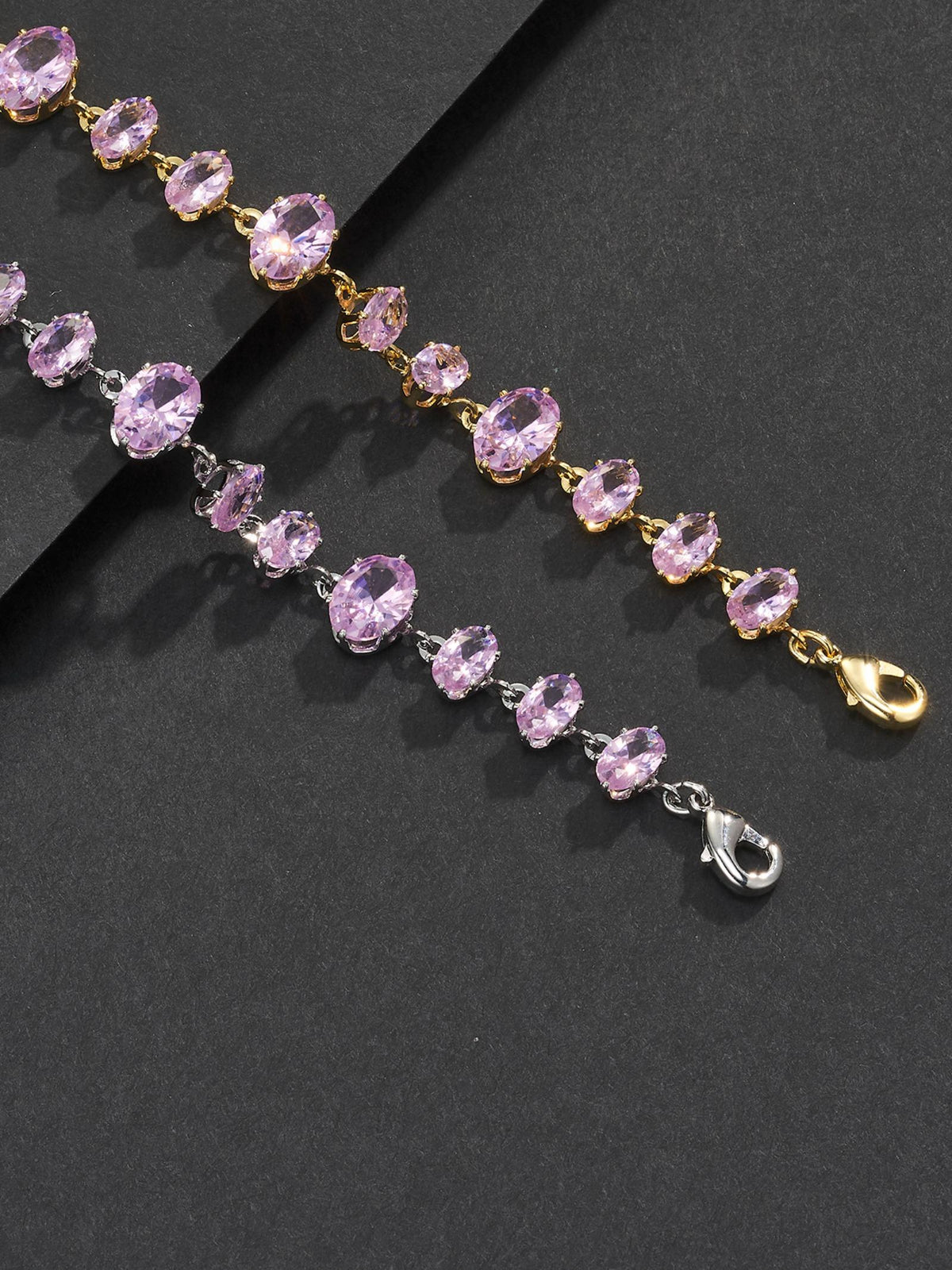 Pink Oval Gemstone Bracelet
