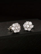 Iced Plum Blossom Stud Earrings