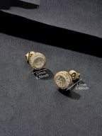 Round Iced Street Stud Earrings