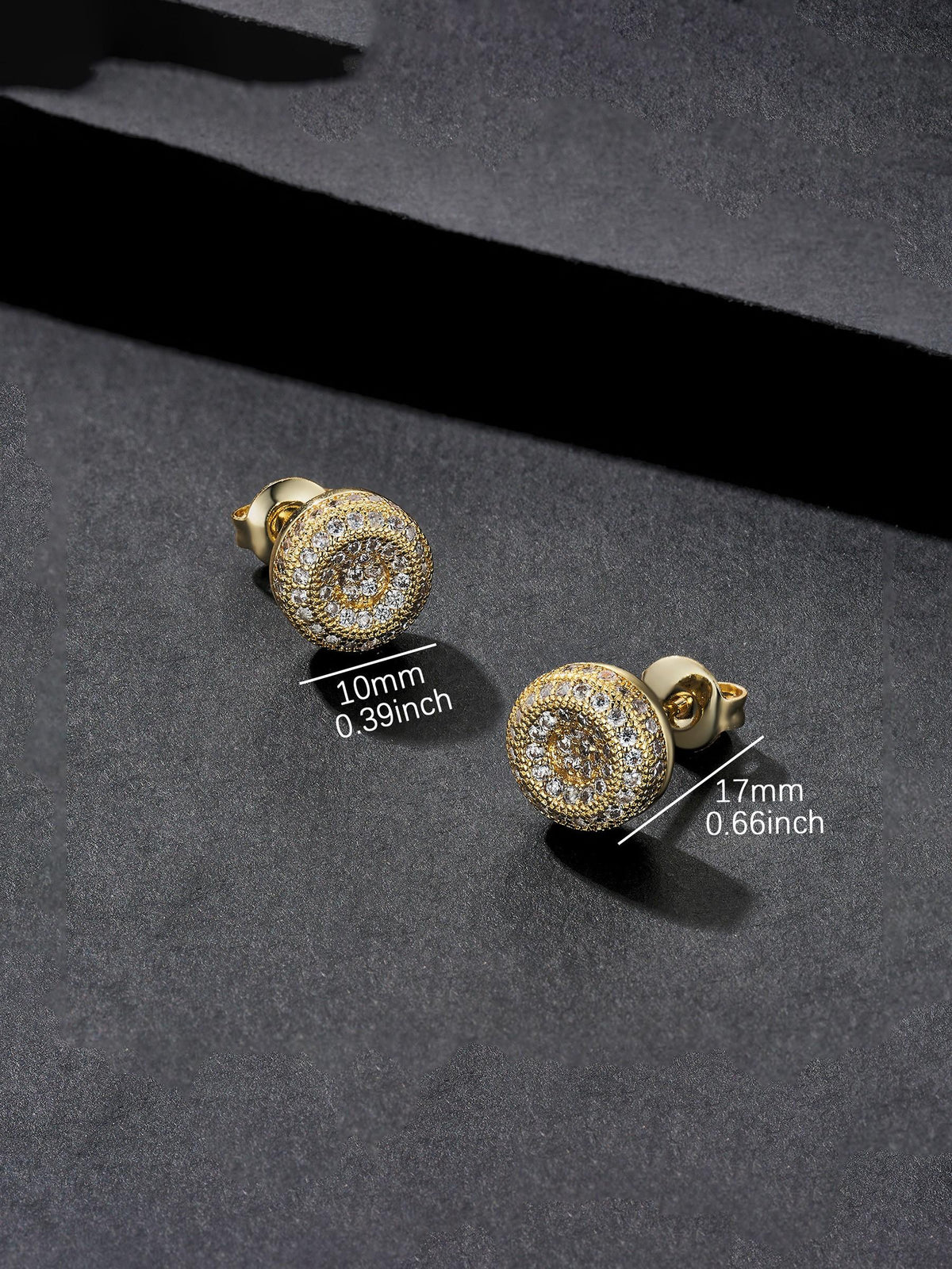 Round Iced Street Stud Earrings
