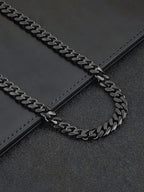 8MM Black Stainless Steel Cuban Link Necklace
