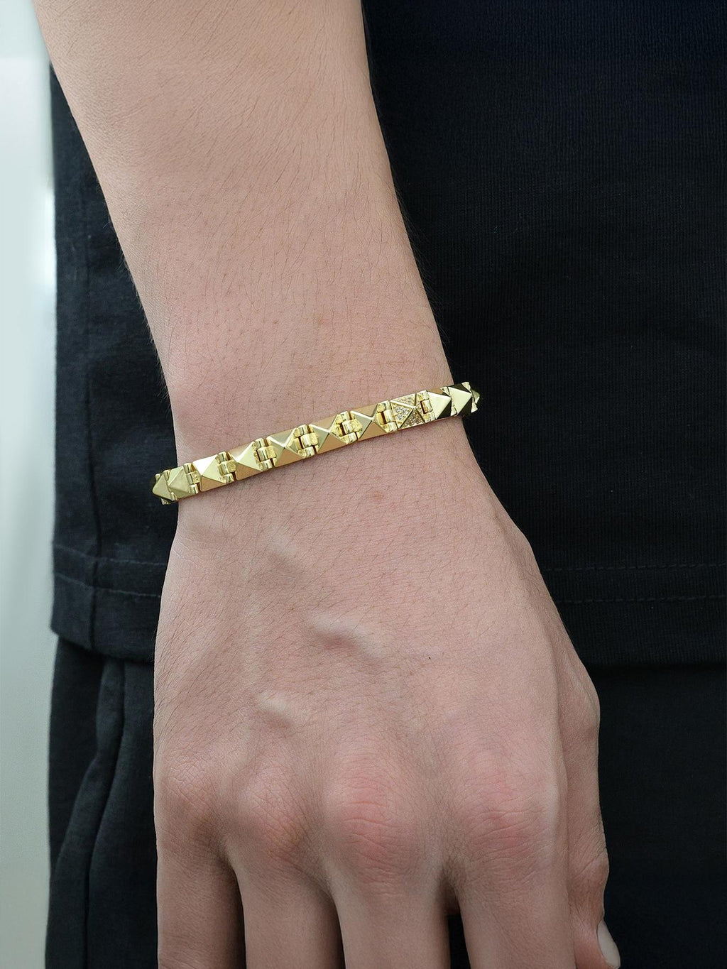 Pyramid Spike CZ Bracelet