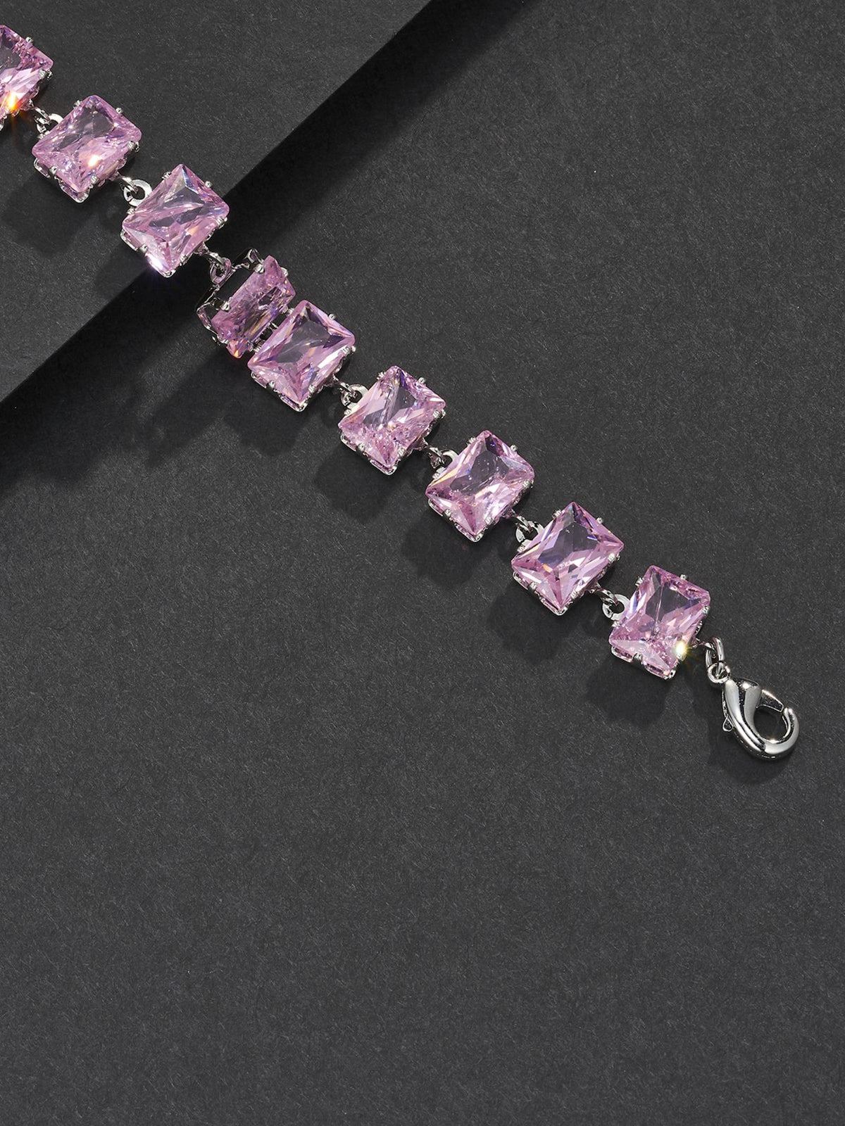 9mm Pink Baguette Bracelet