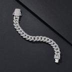 12mm Dense-Stone Iced Miami Cuban Bracelet