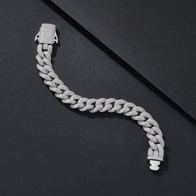 12mm Dense-Stone Iced Miami Cuban Bracelet Main Image