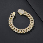 12mm Dense-Stone Iced Miami Cuban Bracelet