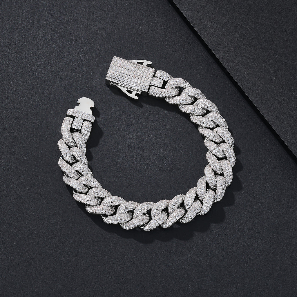 12mm Dense-Stone Iced Miami Cuban Bracelet