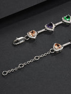 Multicolor Heart CZ Bracelet