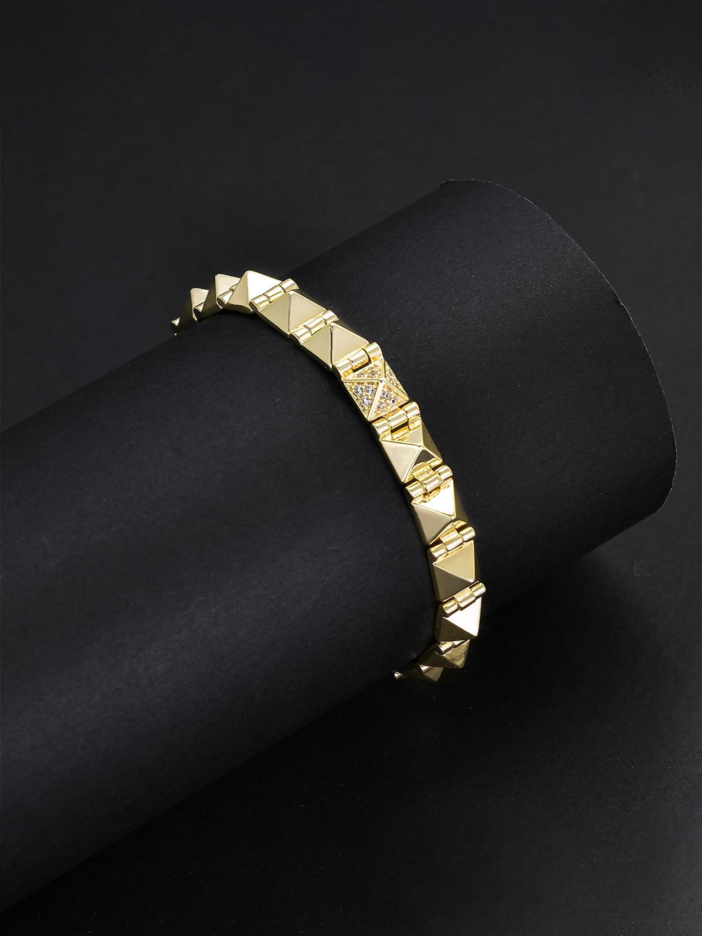 Pyramid Spike CZ Bracelet